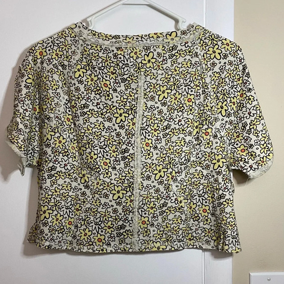 NWT We the Free (Free People) Sammie Crop Cotton Raglan Floral Tee Size Small - Picture 10 of 16